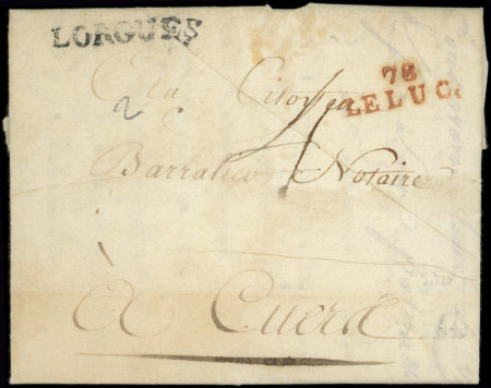 MP LORGUES s. LAC de 1793, MP ROUGE 78/LE LUC, TB