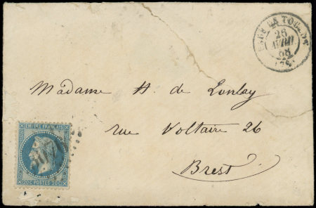 N°29A obl. GC 3076 s. Env. (déchirure recollée), càd