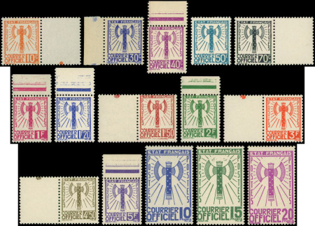 N°1/15 série Francisque, 11 ex. bdf, neuf **, TB