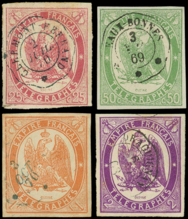 N°1/4 : la série non dentelée, obl. TB