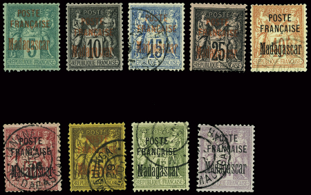N°14/22 la série complète des 9 valeurs obl (N°14 et