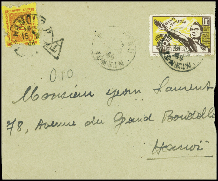 N°284 10c Jeunesse sportive sur lettre pour Hanoi avec