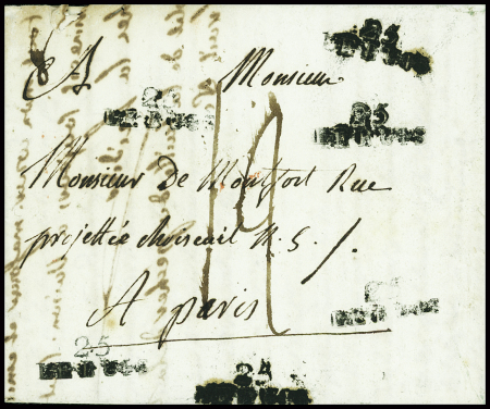 DROME MP "25 LE BUIS" frappé SIX fois sur lettre de