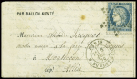Lettre formule par Ballon Monté affr. n°37 obl. étoile