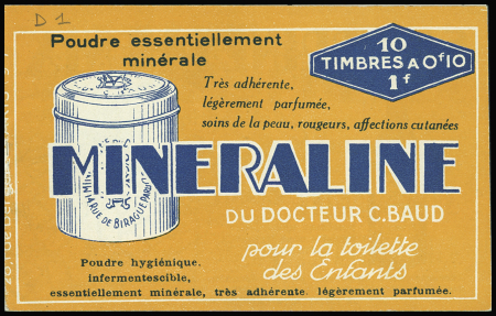N°188-C 1 Minéraline en carnet de 10, neuf **