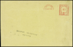 Lettre de Londres (14.9.50) avec griffe belge "Courrier heliocptère accidenté" (sic) et au verso CAD d'arrivée "Liège hélipost" (17.9.50)
