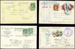 Lot intéressant de 31 CP, cartes de franchise militaire et lettres adressées en Hollande, dont semeuses obl. CAD des postes militaires belges. TB