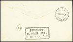 Chili PA13 + PA18 sur lettre du vol Santiago - Buenos Aires par Mermoz et Guillaumet du 18.7.29 (Muller n°22 Chili) avec au verso cachet rect noir
