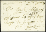 MP "Aubusson" (L n°2 + paraphe de franchise (L4 - 1762) + mention manuscrite "En diligence", ind 13 et ind 18. TB