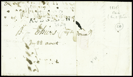 MP "Deb 22 Aubusson" (1825), ind 20, certificat Pothion
