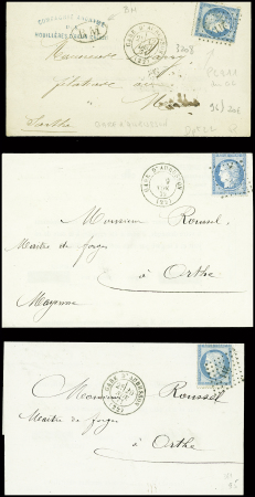 37 lettres d'Aubusson dont 3 avec MP "P 22 P Aubusson" (ind 13 chaque)