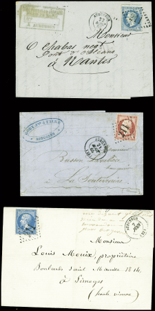 37 lettres d'Aubusson dont 3 avec MP "P 22 P Aubusson" (ind 13 chaque)