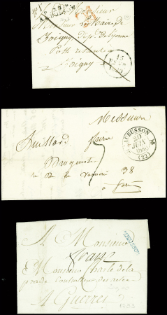 37 lettres d'Aubusson dont 3 avec MP "P 22 P Aubusson" (ind 13 chaque)