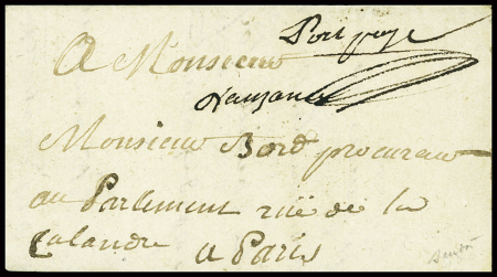 Marques mmanuscrites "D'Auzance" et "Port Payé" (L2 - 1779), ind 20. TB