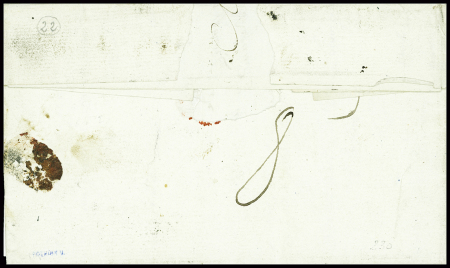MP "Deb 22 Bourganeuf" (L1, ind 17) + "Franc" manuscrit (L3 - ind 20) (1779). TB