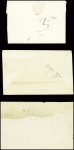 15 lettres de Bourganeuf dont "De Bourganeuf" manuscrit (L4 - 1747) et "P 22 P Bourganeuf" (40x7mm - 1829 - ind 13). TB