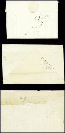 15 lettres de Bourganeuf dont "De Bourganeuf" manuscrit (L4 - 1747) et "P 22 P Bourganeuf" (40x7mm - 1829 - ind 13). TB