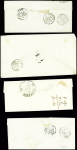15 lettres de Bourganeuf dont "De Bourganeuf" manuscrit (L4 - 1747) et "P 22 P Bourganeuf" (40x7mm - 1829 - ind 13). TB