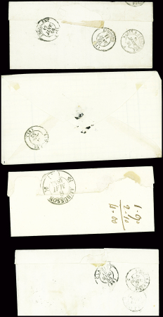 15 lettres de Bourganeuf dont "De Bourganeuf" manuscrit (L4 - 1747) et "P 22 P Bourganeuf" (40x7mm - 1829 - ind 13). TB