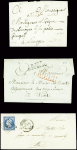 9 lettres de Boussac dont 2 MP "P 22 P Boussac" (1813 - ind 15 chaque). TB