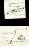 9 lettres de Boussac dont 2 MP "P 22 P Boussac" (1813 - ind 15 chaque). TB