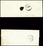 2 lettres : n°3 obl grille + T13 Dun-le-Palleteau (1850) et n°4 obl grille + T14 Dun le Palleteau (1851), ind 18 et ind 16. TB