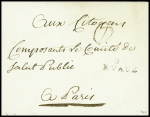MP "22 Evaux" (An 3), ind 20 sur lettre pour Paris avec à l'intérieur cachet rouge "Comité de salut public pluviôse 4". TB