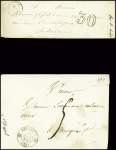 14 lettres de Felletin dont MP "Feuilletin" (L2 - 1776 - ind 14) et "P 22 P Felletin" (32x9mm - 1829 - ind 14)