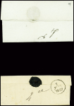2 lettres avec MP rouge "P 22 P Gouzon" (23 x 7mm - 1817 - ind 19) et MP "P 22 P Gouzon" (1829 - ind 18), jolies frappes
