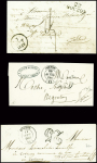 10 lettres de Gouzon dont 2 MP rouges "22 Gouzon" (22x7 et 26x7 - ind 17 et ind 15). TB