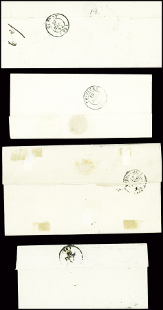 9 lettres de Grand-Bourg dont 3 cursives "22 Grand Bourg". TB