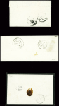 9 lettres de Grand-Bourg dont 3 cursives "22 Grand Bourg". TB
