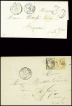 9 lettres de Grand-Bourg dont 3 cursives "22 Grand Bourg". TB