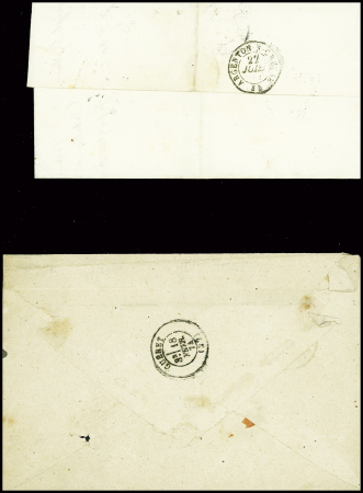 9 lettres de Grand-Bourg dont 3 cursives "22 Grand Bourg". TB