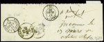 32 lettres de Guéret dont 2 marques manuscrites "Guéret" + paraphe manuscrit de franchise (L1 + L2). TB lot