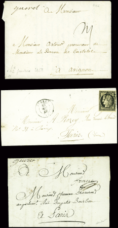 32 lettres de Guéret dont 2 marques manuscrites "Guéret" + paraphe manuscrit de franchise (L1 + L2). TB lot