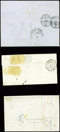 32 lettres de Guéret dont 2 marques manuscrites "Guéret" + paraphe manuscrit de franchise (L1 + L2). TB lot