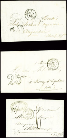 32 lettres de Guéret dont 2 marques manuscrites "Guéret" + paraphe manuscrit de franchise (L1 + L2). TB lot