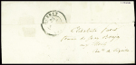 N°4 obl grille + T15 "Jarnages (22)" (1850) sur lettre, ind 17. TB