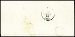 N°4 obl grille + T15 St Vaury (1851) sur lettre, jolie pièce