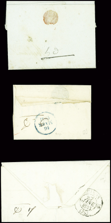 27 lettres de La Souterraine dont MP "La Souterraine" (1773) et MP rouge "P 22 P La Souterraine" (48x7mm - An 8 - ind 16) et noire (48x7mm - 1811)