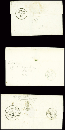 27 lettres de La Souterraine dont MP "La Souterraine" (1773) et MP rouge "P 22 P La Souterraine" (48x7mm - An 8 - ind 16) et noire (48x7mm - 1811)