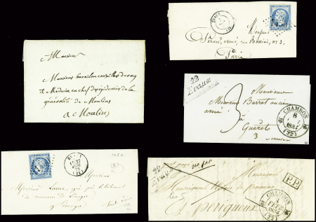 Restant de collection de la Creuse : 81 lettres : Ajain (1), Auzances (5), Bellegarde (4), Bonnat (5), Chatelux Malvaleix (9), La Courtine (2), Crocq (4)