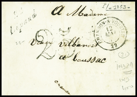 Restant de collection de la Creuse : 81 lettres : Ajain (1), Auzances (5), Bellegarde (4), Bonnat (5), Chatelux Malvaleix (9), La Courtine (2), Crocq (4)