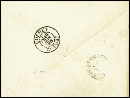 Restant de collection de la Creuse : 81 lettres : Ajain (1), Auzances (5), Bellegarde (4), Bonnat (5), Chatelux Malvaleix (9), La Courtine (2), Crocq (4)
