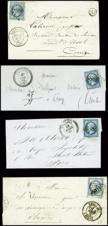 Restant de collection de la Creuse : 81 lettres : Ajain (1), Auzances (5), Bellegarde (4), Bonnat (5), Chatelux Malvaleix (9), La Courtine (2), Crocq (4)