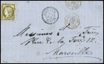 N°56 obl GC 5129 + T22 "Port Saïd Egypte" (1876) sur lettre, ind 21, signé Calves. TB