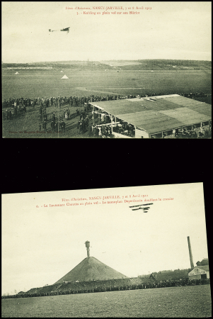 13 cartes postales neuves "Fêtes d'aviation Nancy Jarville 7 et 8 avril 1912". TB