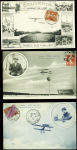 25 cartes postales du Circuit de l'Est d'aviation dont beaucoup avec portraits d'aviateurs en médaillon ayant voyagé. TB