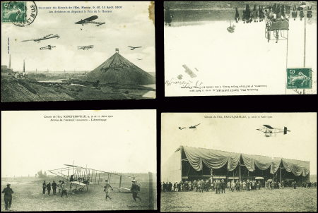 28 cartes postales du Circuit de l'Est dont beaucoup avec légende "Circuit de l'Est Nancy-Jarville 9, 10 aout et 11 aout 1910". TB